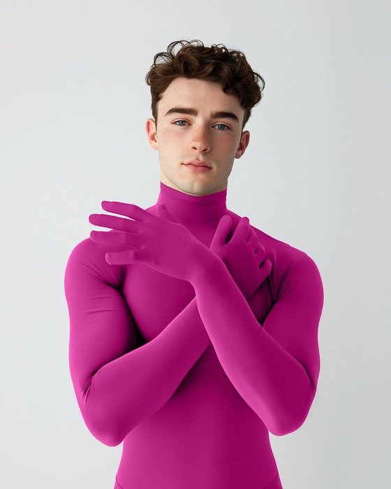 5012 M Fuchsia Seamless Long Sleeve Shirt Armsocks