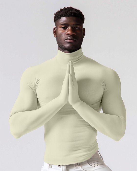 5012 M Ivory Seamless Long Sleeve Shirt Armsocks