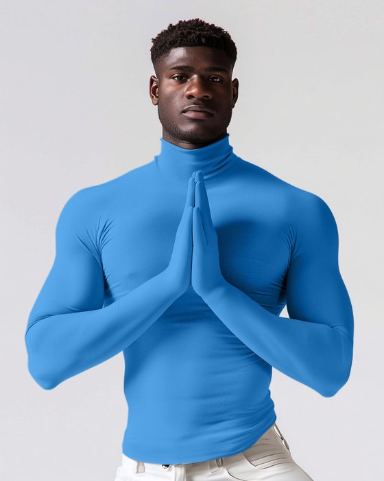 5012 M Medium Blue Seamless Long Sleeve Shirt Armsocks