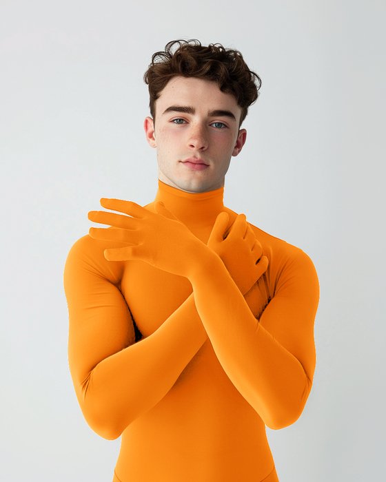 5012 M Neon Orange Seamless Long Sleeve Shirt Armsocks