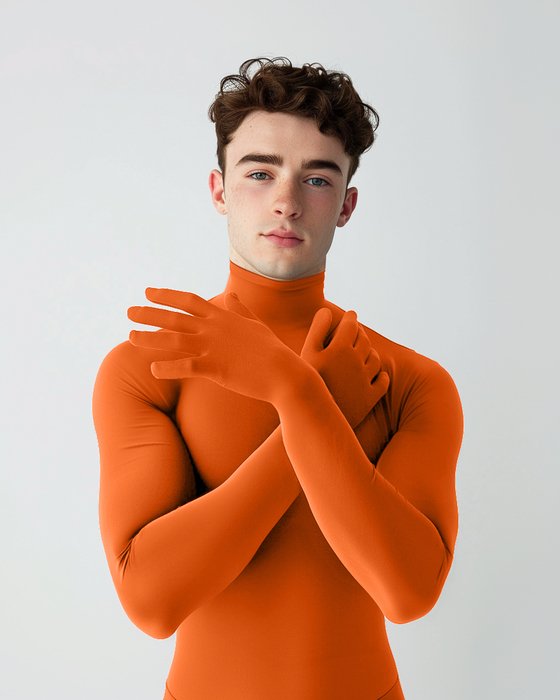 5012 M Orange Seamless Long Sleeve Shirt Armsocks