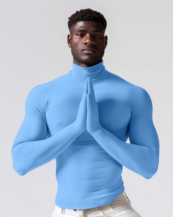 5012 M Sky Blue Seamless Long Sleeve Shirt Armsocks