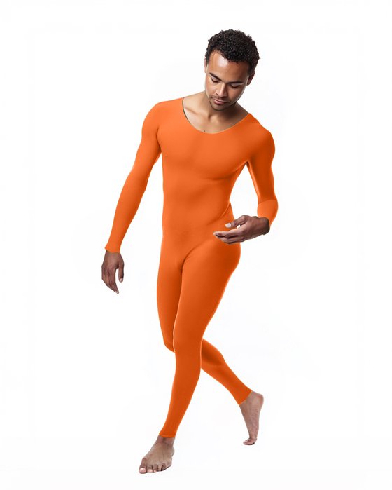 5014 M Orange Seamless Catsuit Bodystocking