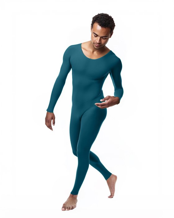 5014 M Teal Seamless Catsuit Bodystocking