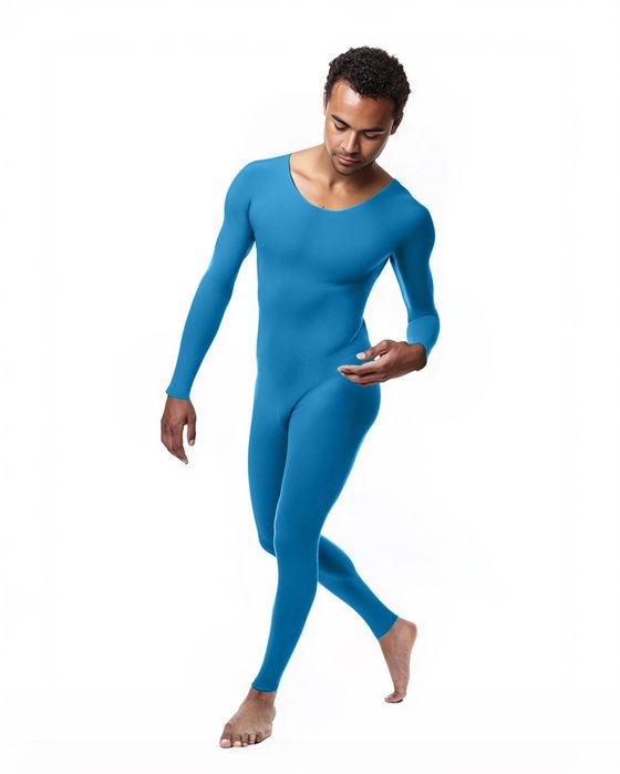 5014 M Turquoise Seamless Catsuit Bodystocking