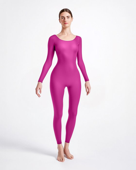 5014 W Fuchsia Seamless Catsuit Bodystocking