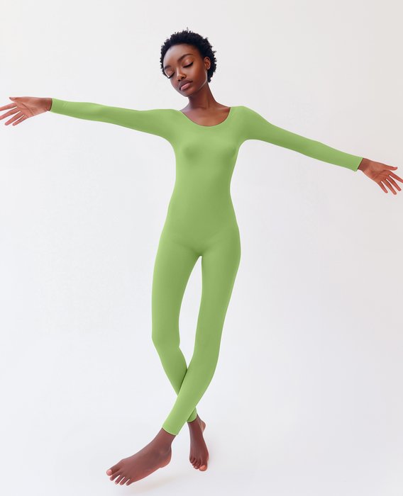 5014 W Mint Green 2 Seamless Catsuit Bodystocking