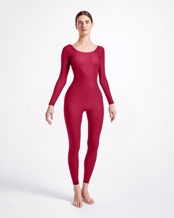 5014 W Red Seamless Catsuit Bodystocking