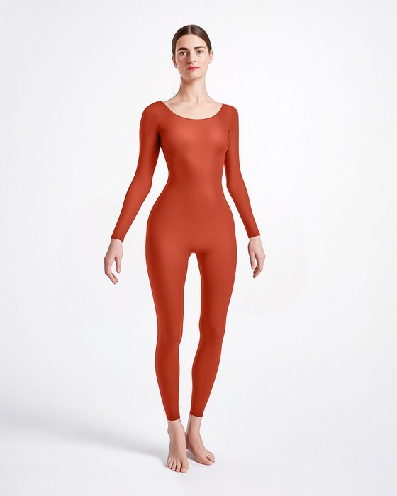 5014 W Rust Seamless Catsuit Bodystocking