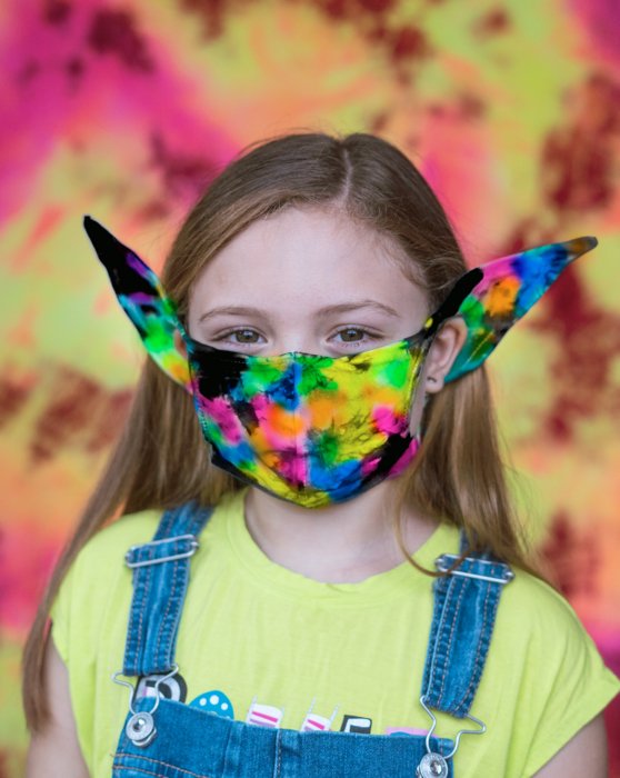 8073 7001 Splash Color Kids Elf Face Mask Covering