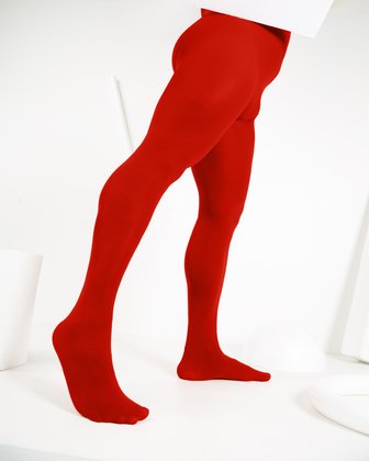 Silky Ladies Soft Opaque 70 Denier Footless Tights Bright Red Size