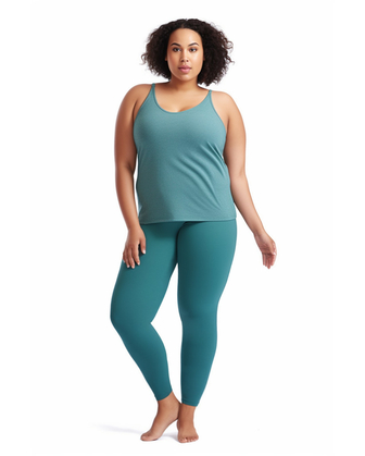 Dark Teal Footless Tights for Women, Plus size