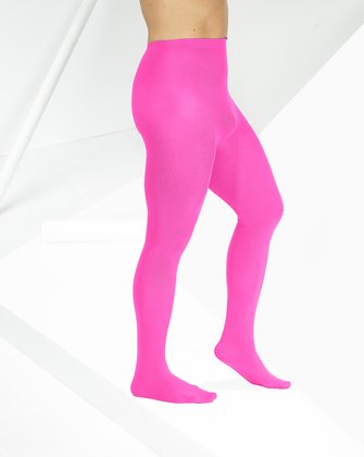 Neon Green Pink Men's Leggings, Dual Color Modern Bright Running