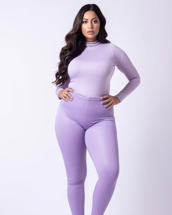 Purple & Black Tights - Adult Plus Size