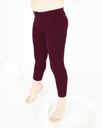 Burgundy Footless Tights For Women