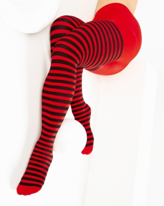 Red Black Striped Tights Style# 1202