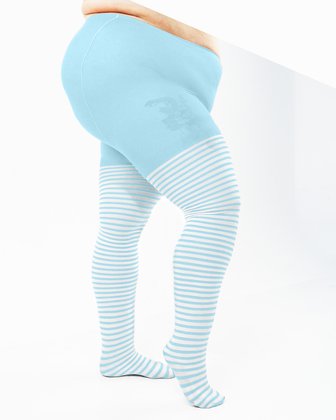 Light Grey White Striped Tights Style# 1204
