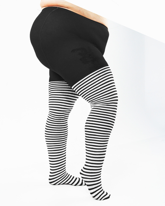 Striped Black and White Tights 