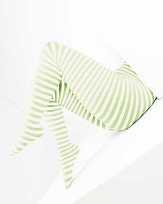 plus size green and white striped tights