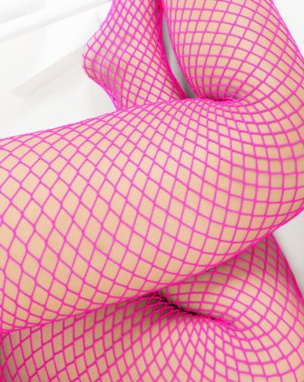 Neon Pink Wide Mesh Fishnet Pantyhose Style# 1403