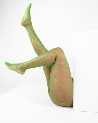 3pairs Neon Green Fishnet Tights