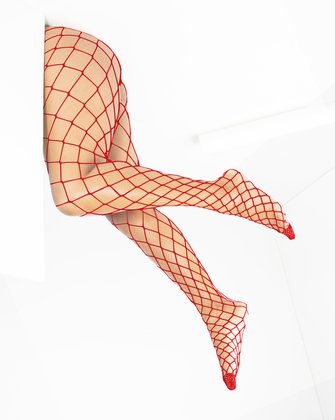 Cait Red Diamond Fishnet Tights (£3) ❤ liked on Polyvore featuring  intimates, hosiery, tights, red, red fishnet st…