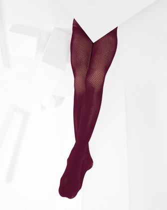 Favored Feature Burgundy Lace Fishnet Tights