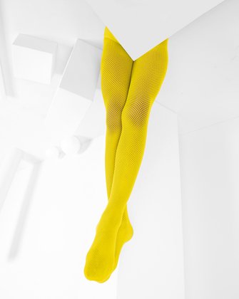 Yellow Colored Fishnets Tights