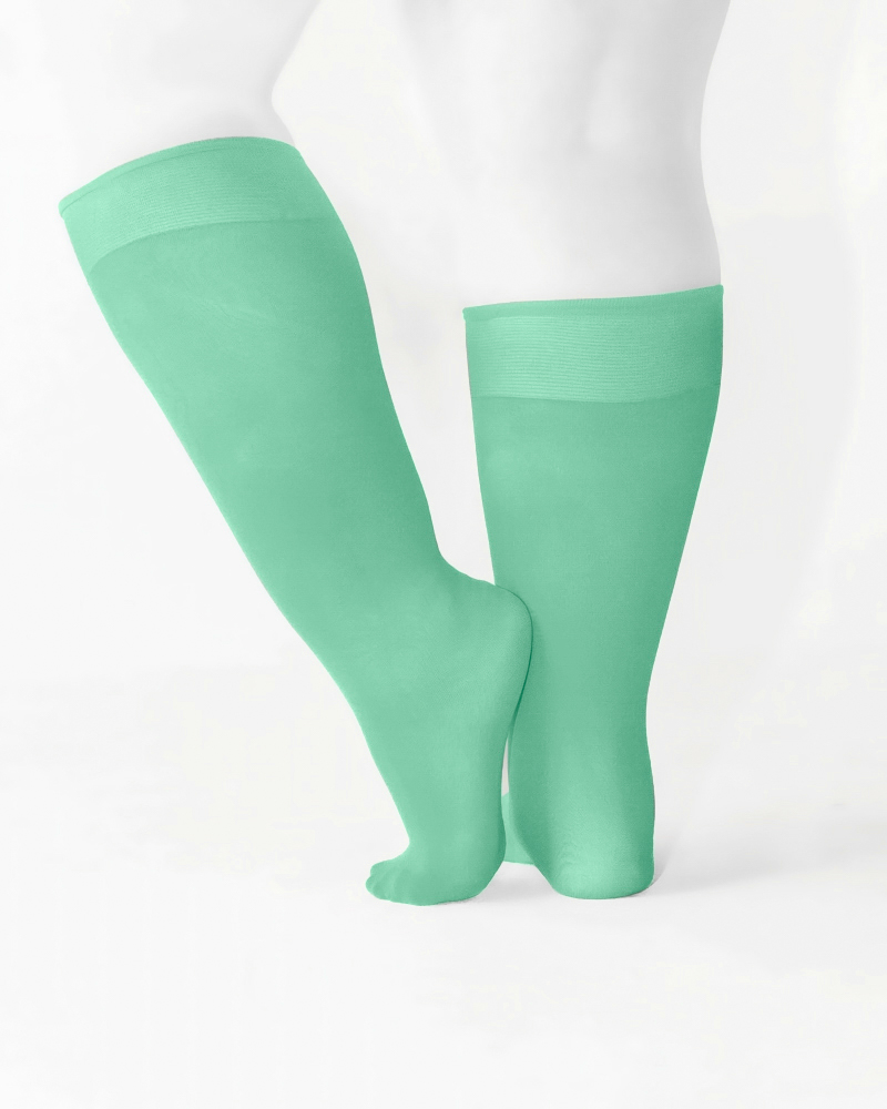 Green and White Nylon Stockings